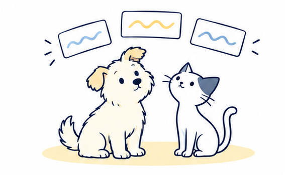 Original cat and dog illustration for Something not quite right?